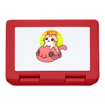 Un chat chevauche un poisson blob - Boîte à goûter - rouge - Devant