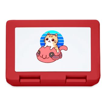 Un chat chevauche un poisson blob - Boîte à goûter - rouge - Devant
