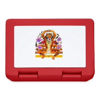 Yoga Tiger loves flowers - Lunchbox - red - Front