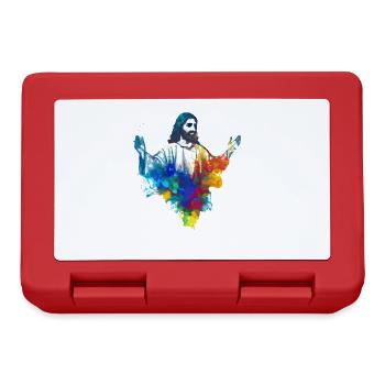 Farbenfroher Jesus - Brotdose - Rot - Vorne