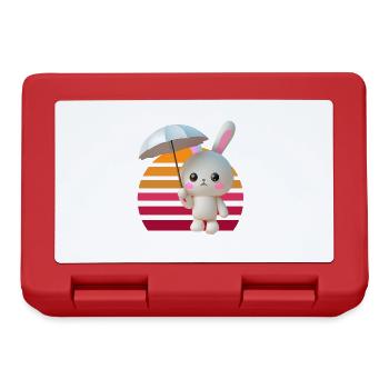 Regenschirm Hase - Brotdose - Rot - Vorne