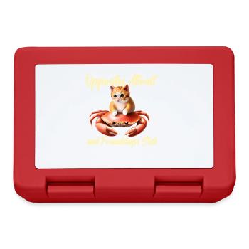 Cat on a crab - friendship - Lunchbox - red - Front