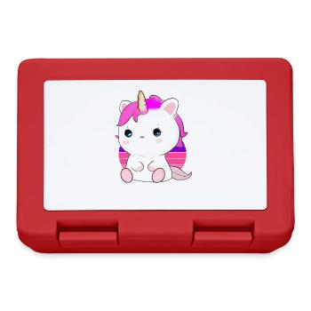 Mignon chat licorne - Boîte à goûter - rouge - Devant