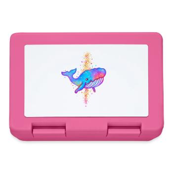 Colorful whale in the ocean - Lunchbox - pink - Front