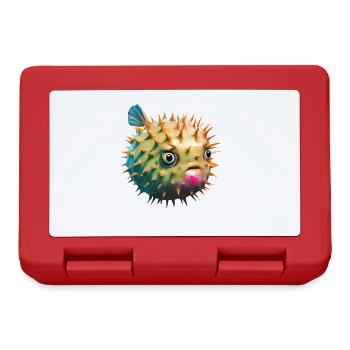 Inflated puffer fish - Lunchbox - red - Front