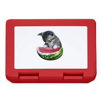 Cat and watermelon - Lunchbox - red - Front