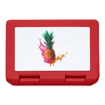 Farbenfrohe Ananas - Brotdose - Rot - Vorne
