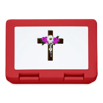 Jesus Cross Flowers - Lunchbox - red - Front