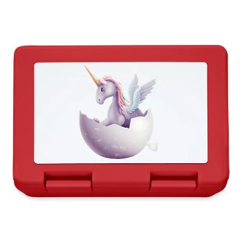 Baby unicorn hatches from egg - Lunchbox - red - Front