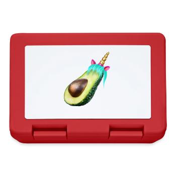 Glückliche Einhorn Avocado - Brotdose - Rot - Vorne