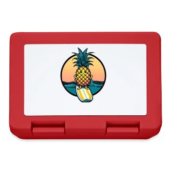 Ananas kawaii au coucher du soleil - Boîte à goûter - rouge - Devant