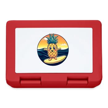 Ananas kawaii au coucher du soleil - Boîte à goûter - rouge - Devant