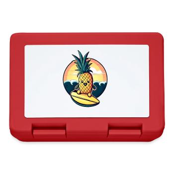 Ananas kawaii au coucher du soleil - Boîte à goûter - rouge - Devant