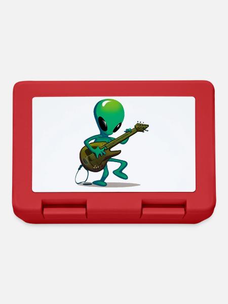 Alien guitarist - Lunchbox - red