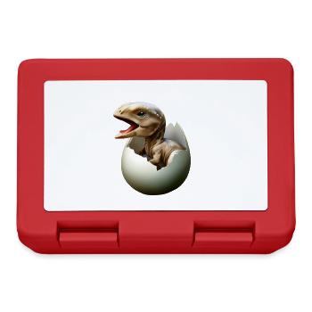 Baby dinosaur hatches from egg - Lunchbox - red - Front