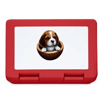 Chien beagle dans une coquille de noix de - Boîte à goûter - rouge - Devant