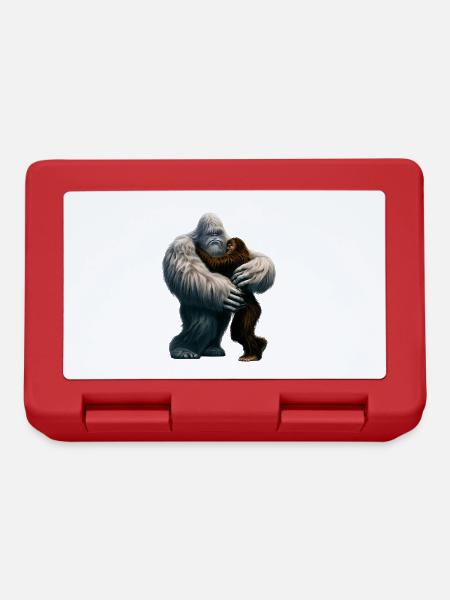 Yeti umarmt Bigfoot - Brotdose - Rot