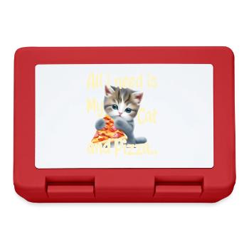 All I Need is My Cat and Pizza - Lunchbox - red - Front
