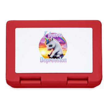 Depressed unicorn in sunset - Lunchbox - red - Front