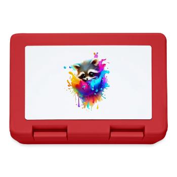 Colorful raccoon with splashes of color - Lunchbox - red - Front