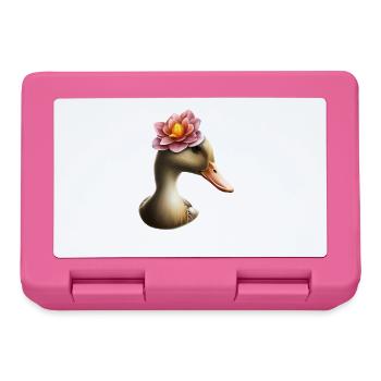 Ente mit Blumenhut - Brotdose - Pink - Vorne