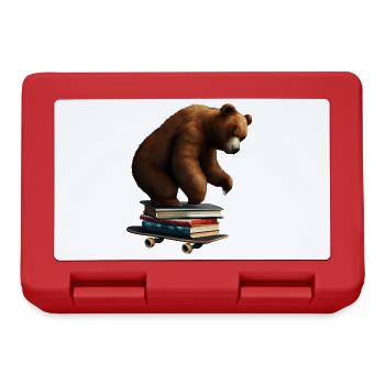 Lire l’ours sur une planche à roulettes - Boîte à goûter - rouge - Devant