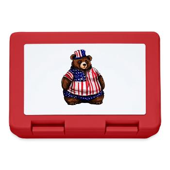 Fat American Bear - Lunchbox - red - Front