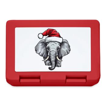 Éléphant Noël Éléphant d’hiver Heligabend - Boîte à goûter - rouge - Devant