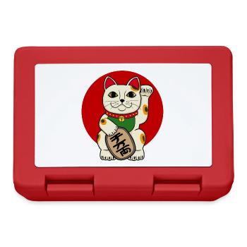lucky cat - Lunchbox - red - Front