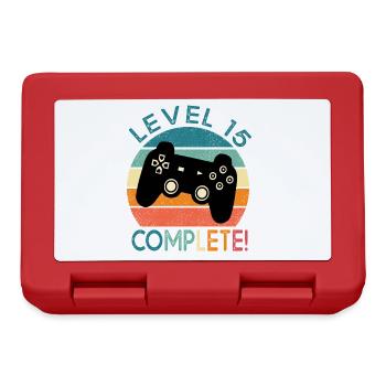 Geburtstag 15 Jahre gamer level 15 geschenk 15 jahre - Brotdose - Rot - Vorne