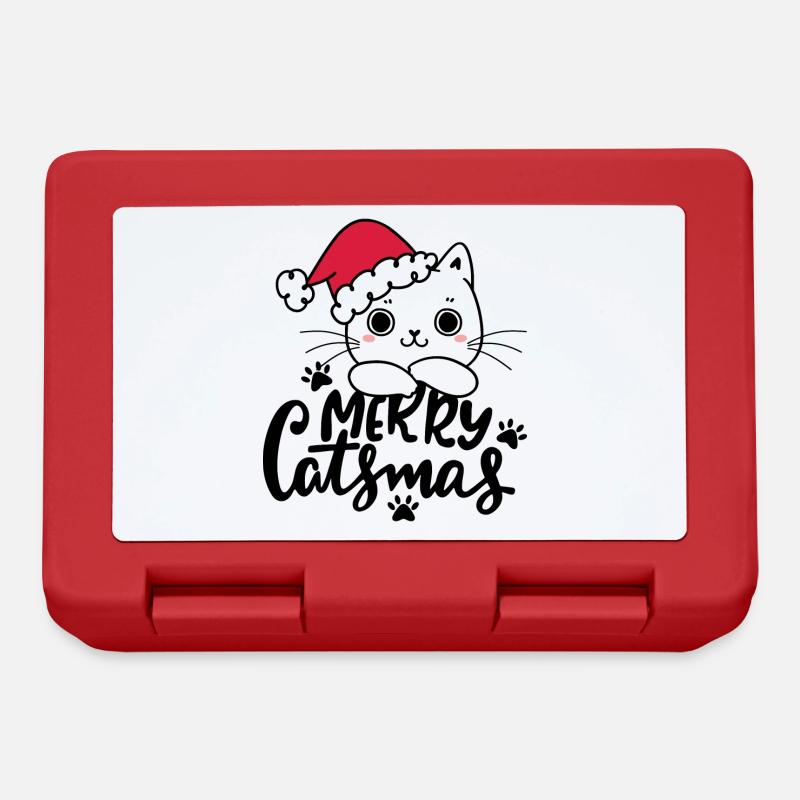 Funny christmas cats - Lunchbox - red