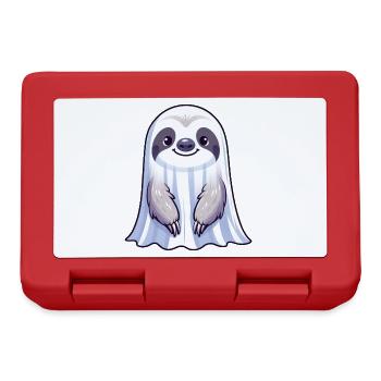 Cute Halloween Sloth Ghost Ghosts Cartoon Spu - Lunchbox - red - Front