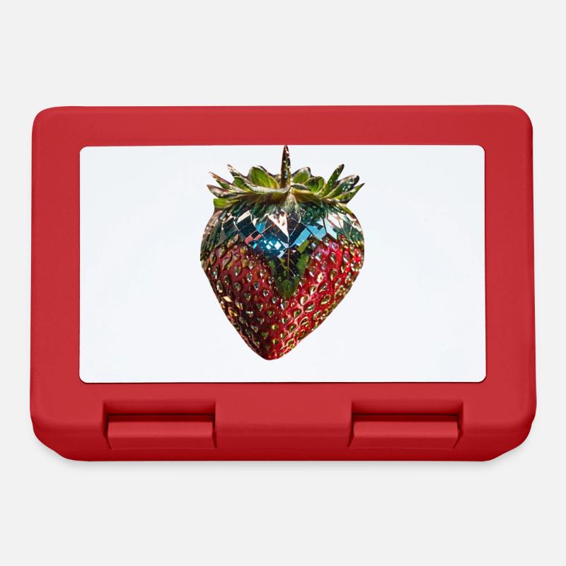strawberry, sequins, rhinestones, glamour - Lunchbox - red