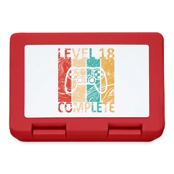 Level 18 completed 18th Birthday Gamer Gift - Lunchbox - red - Front