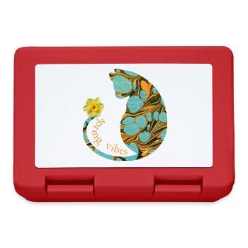 Chat avec fleur E 204 - Boîte à goûter - rouge - Devant