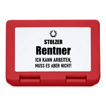 Stolzer Rentner kann arbeiten muss aber nicht - Brotdose - Rot - Vorne