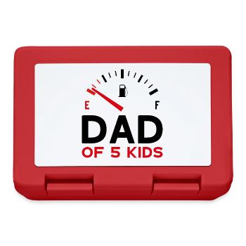 DAD OF 5 KIDS VATERTAG - Brotdose - Rot - Vorne