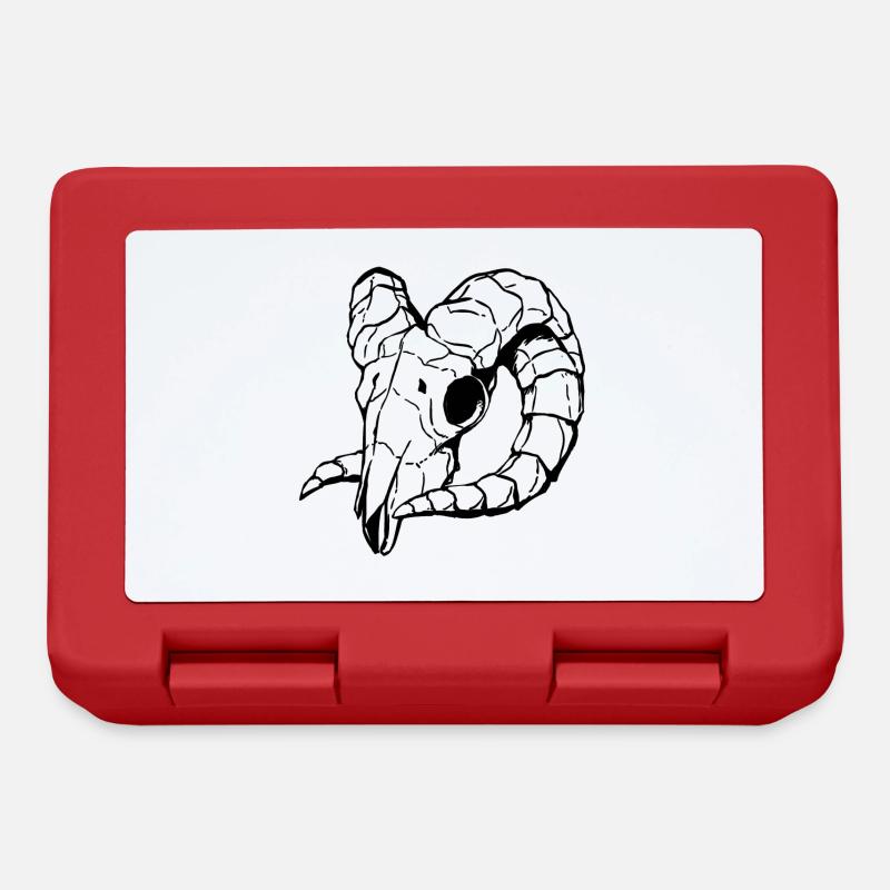 Crâne - Crâne de mouton - Boîte à goûter - rouge