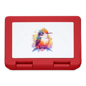 Cute Colorful Bird Nature Detailed Shirt - Lunchbox - red - Front