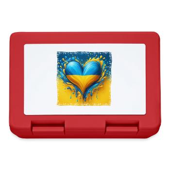 Ukraine Herz Flagge Wassertropfen Design - Brotdose - Rot - Vorne