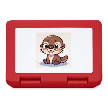 Kleiner Otter mit Brille - Brotdose - Rot - Vorne