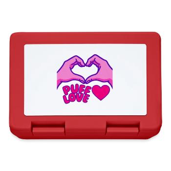 Herz Puffed Love Design und Hände - Brotdose - Rot - Vorne