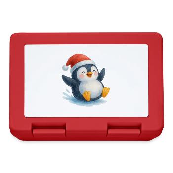Le Pingouin de Noël dans le style aquarelle - Boîte à goûter - rouge - Devant