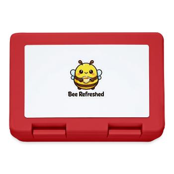 Bee Enjoys Coffee Sticker - Lunchbox - red - Front