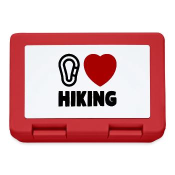 I love hiking Wandern Herz Liebe Wanderer - Brotdose - Rot - Vorne