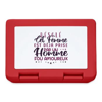 Désolé cet femme est prise par homme fou amoureux - Boîte à goûter - rouge - Devant