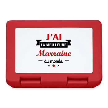 J'ai la meilleure marraine du monde, cadeau bébé - Boîte à goûter - rouge - Devant