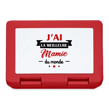J'ai la meilleure mamie du monde, grand-mère, mémé - Boîte à goûter - rouge - Devant