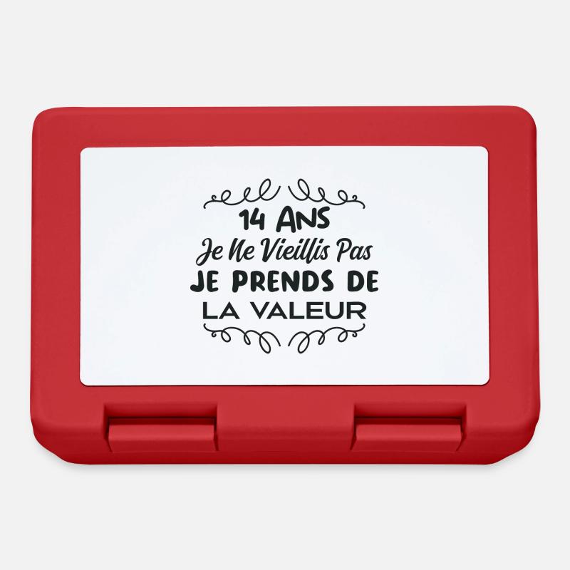 14 ans Je Ne Vieillis Pas Je Prends De La Valeur - Boîte à goûter - rouge