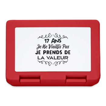 17 ans Je Ne Vieillis Pas Je Prends De La Valeur - Boîte à goûter - rouge - Devant